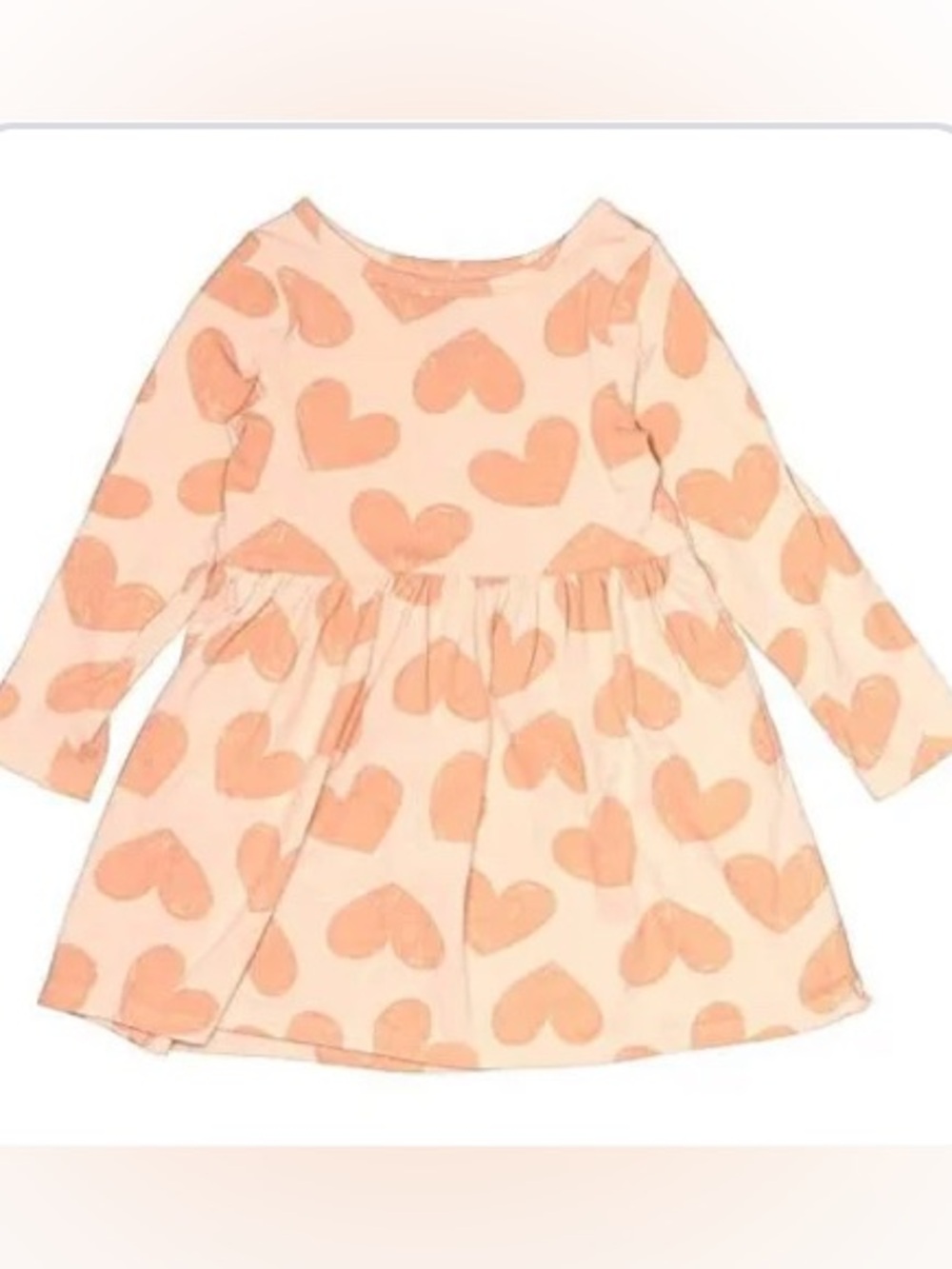 NWT- 4 T  Cat & Jack Girls' Pink Heart Print Long-Sleeve Dress